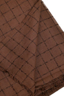 Tissu Coton Indien Tissé Havana Brown, carreaux tissés marron chocolat, drapé en plis souples – Atelier Brunette