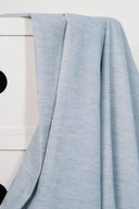 Tissu velours tissé bleu délavé au mètre – doux et légèrement brillant – Atelier Brunette