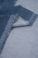 Tissu velours tissé bleu vintage délavé au mètre – doux et légèrement brillant – Atelier Brunette