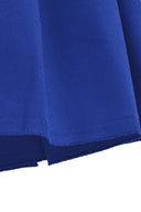 Gros plan sur le tissage de la gabardine Hypnotik Blue bleu électrique et sa lisière – Atelier Brunette