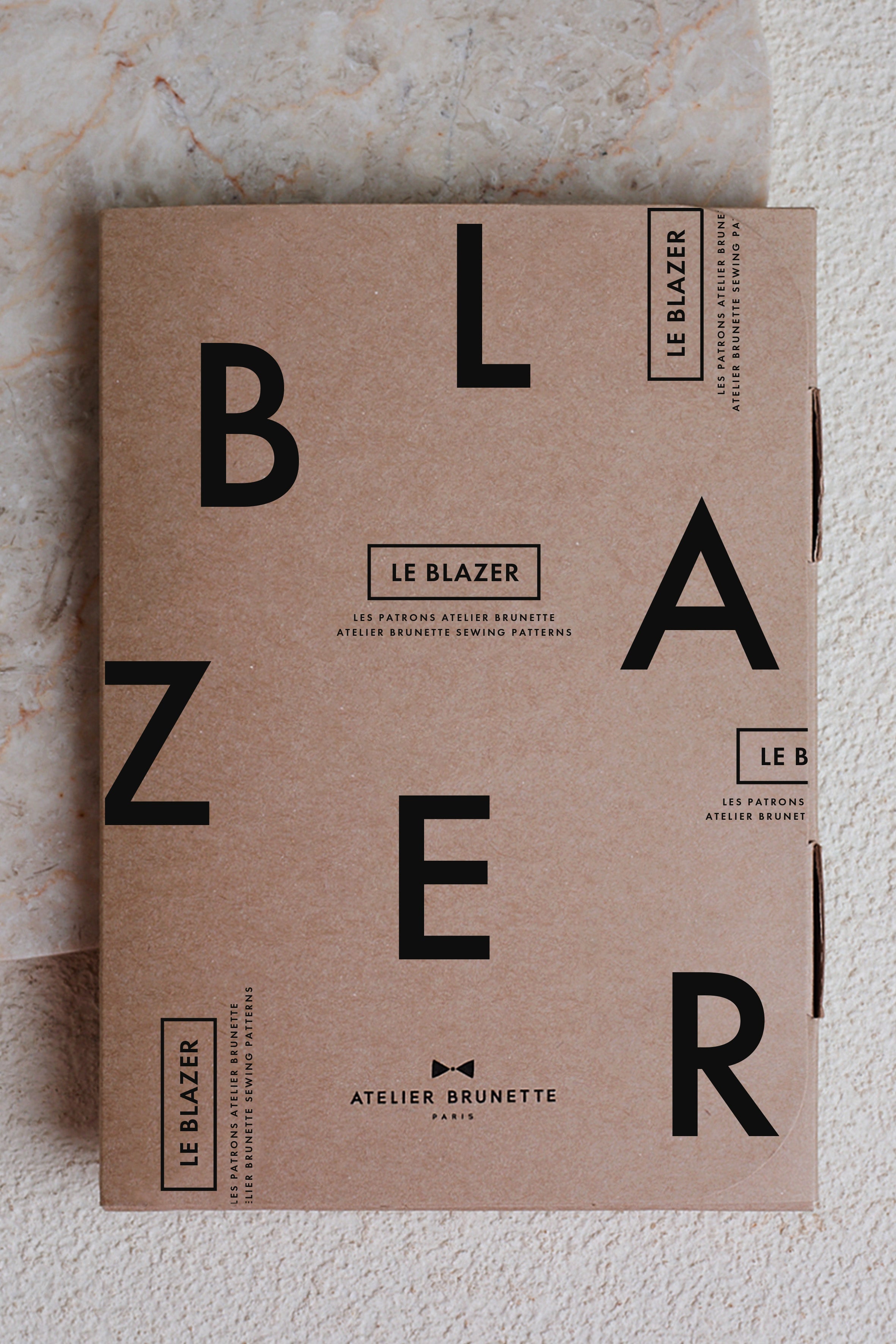 Blazer pattern – illustrated kraft envelope for the BLAZER, sewing pattern envelope – Atelier Brunette