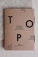 Patron Top Pochette – étui kraft imprimé LE TOP, couverture packaging – Atelier Brunette