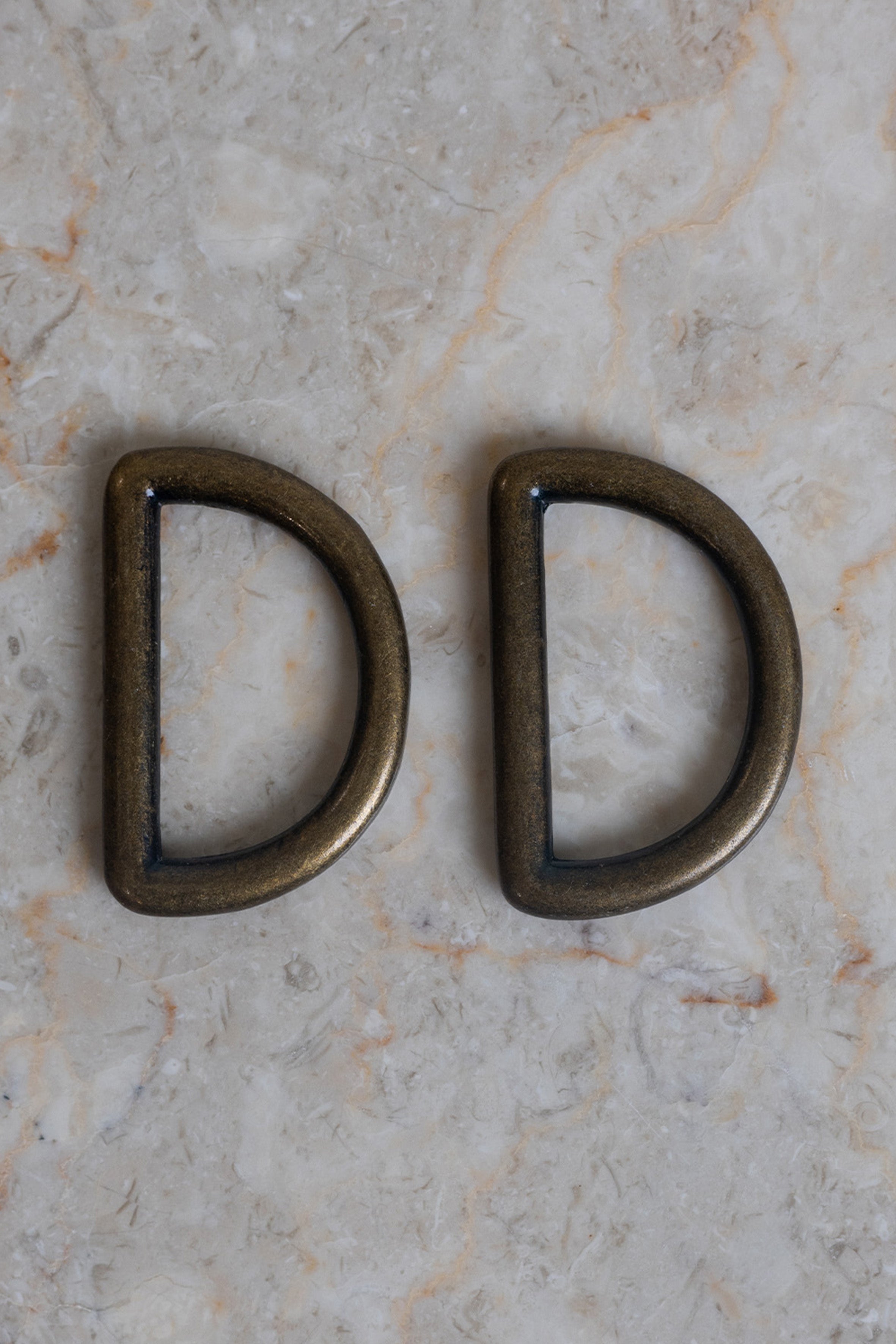 Metal half-round loop buckle x 2 - 30 mm - Brass