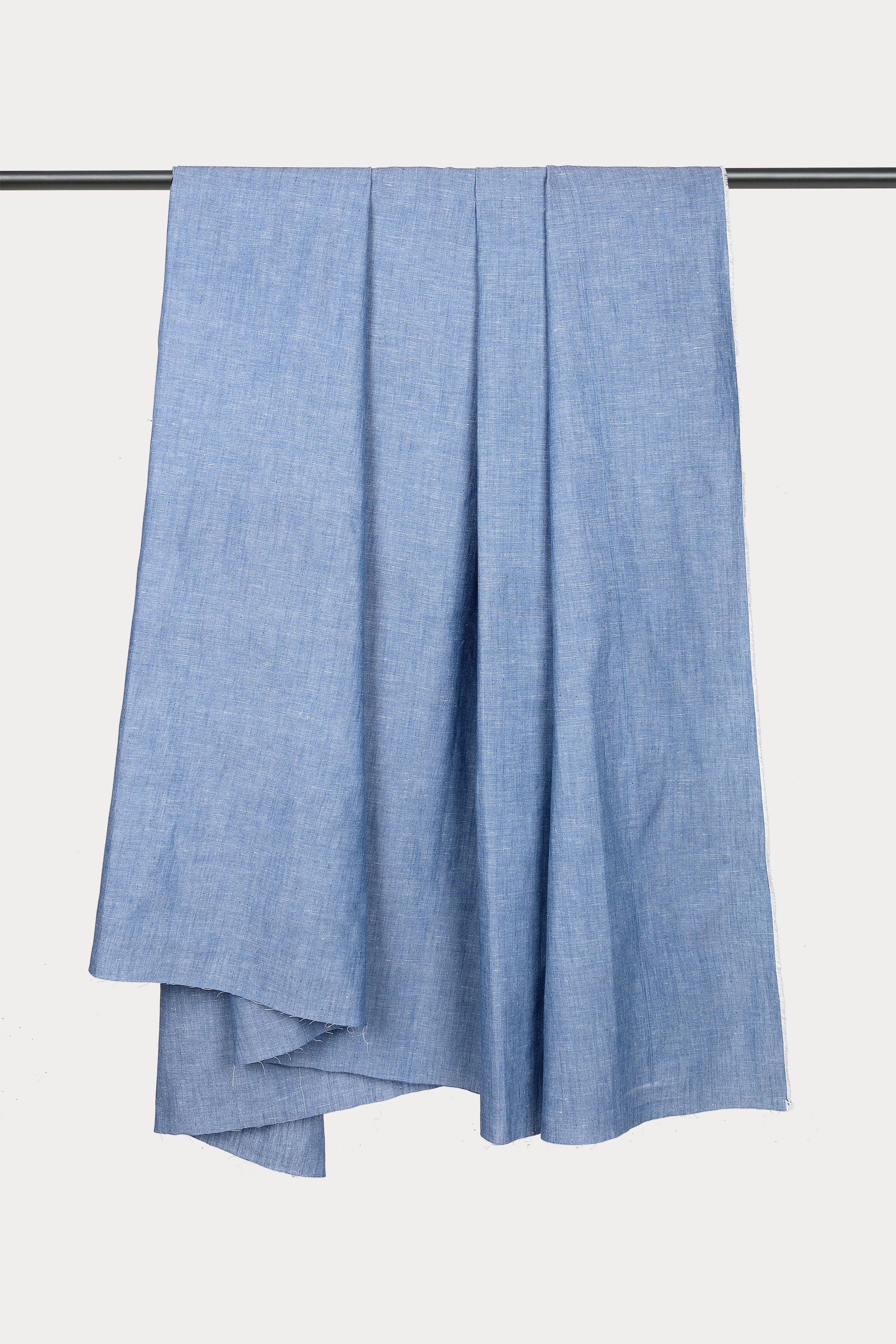 Light Blue Cotton Linen Chambray Fabric Remnants