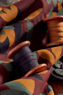 Tissu Séraphine viscose EcoVero fleuri rouille au mètre – romantique – Atelier Brunette