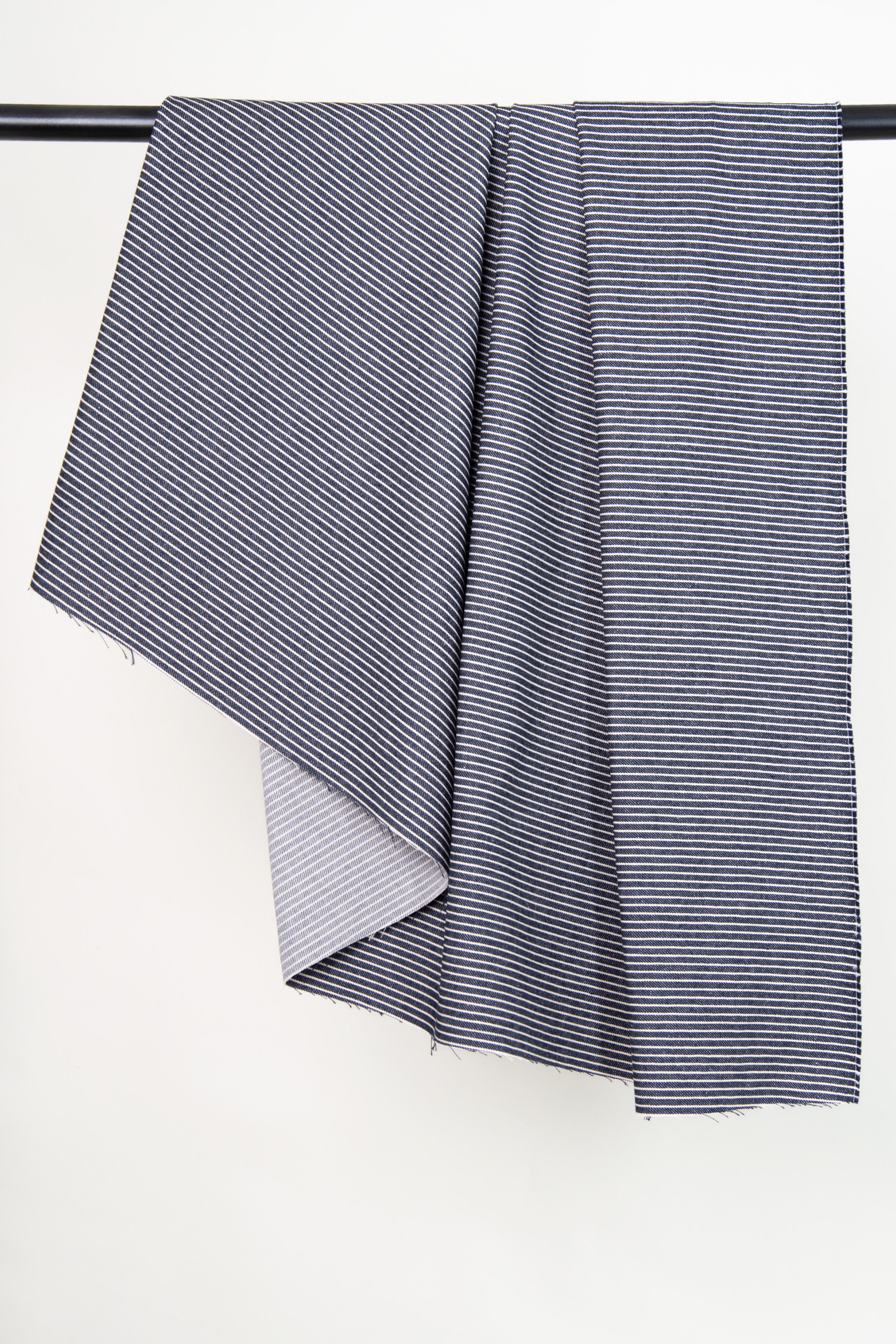"Denim Stripes Mid Blue" Fabric 
