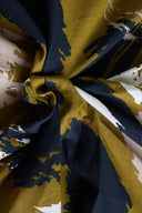 Tissu Mira viscose imprimé bleu nuit indigo au mètre – fluide et délicat – Atelier Brunette