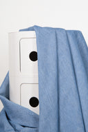 Light sky blue woven velvet fabric by the metre – soft with a subtle sheen – Atelier Brunette