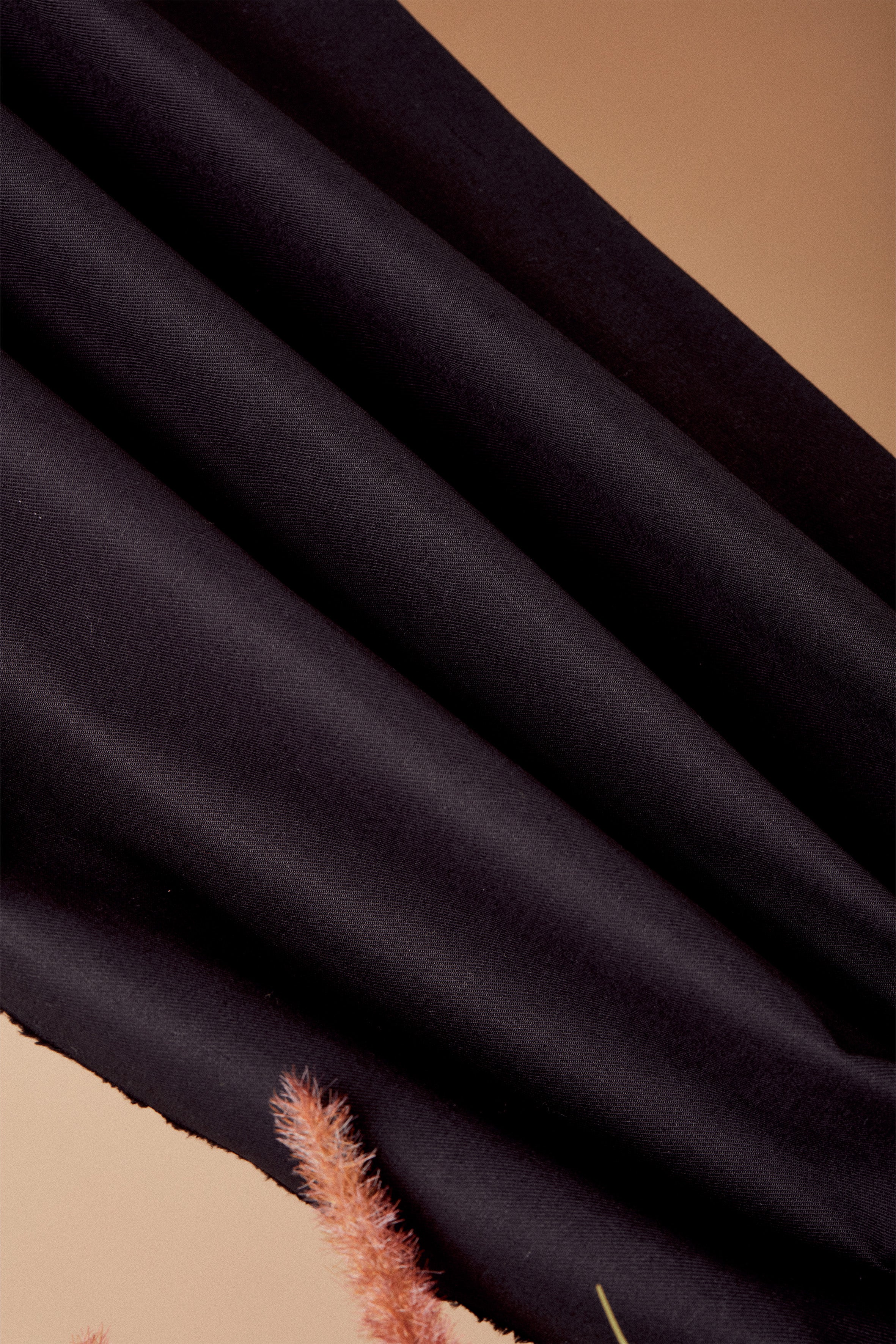 Cotton Linen Twill Black Fabric
