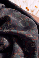 Tissu Vera viscose géométrique bleu nuit marine au mètre – Atelier Brunette
