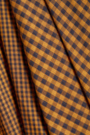 Tissu vichy double gaze coton ocre doré au mètre – doux et classique – Atelier Brunette