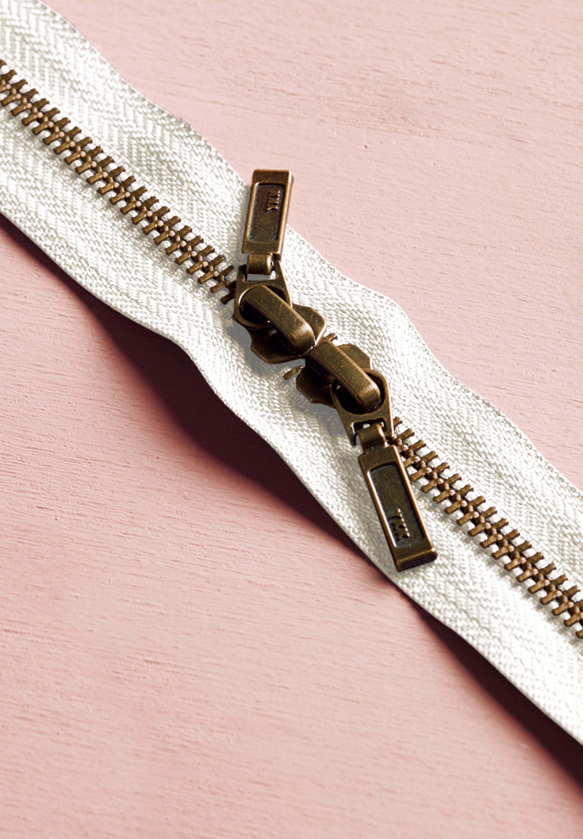 Zip Double Curseur Laiton - 40 cm