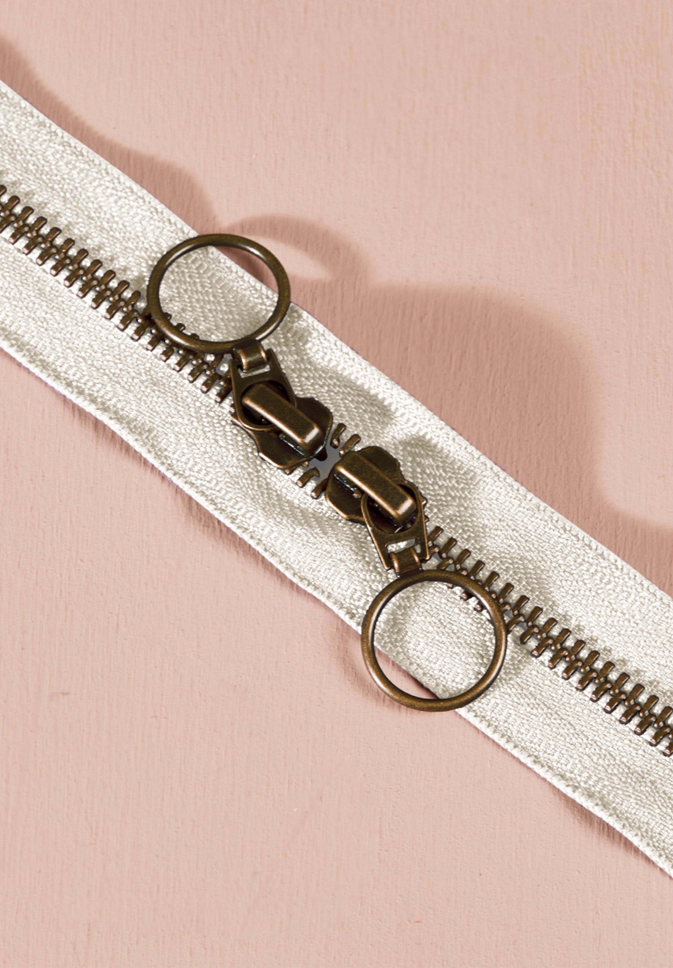 Brass Double Slider Zipper - 60 cm