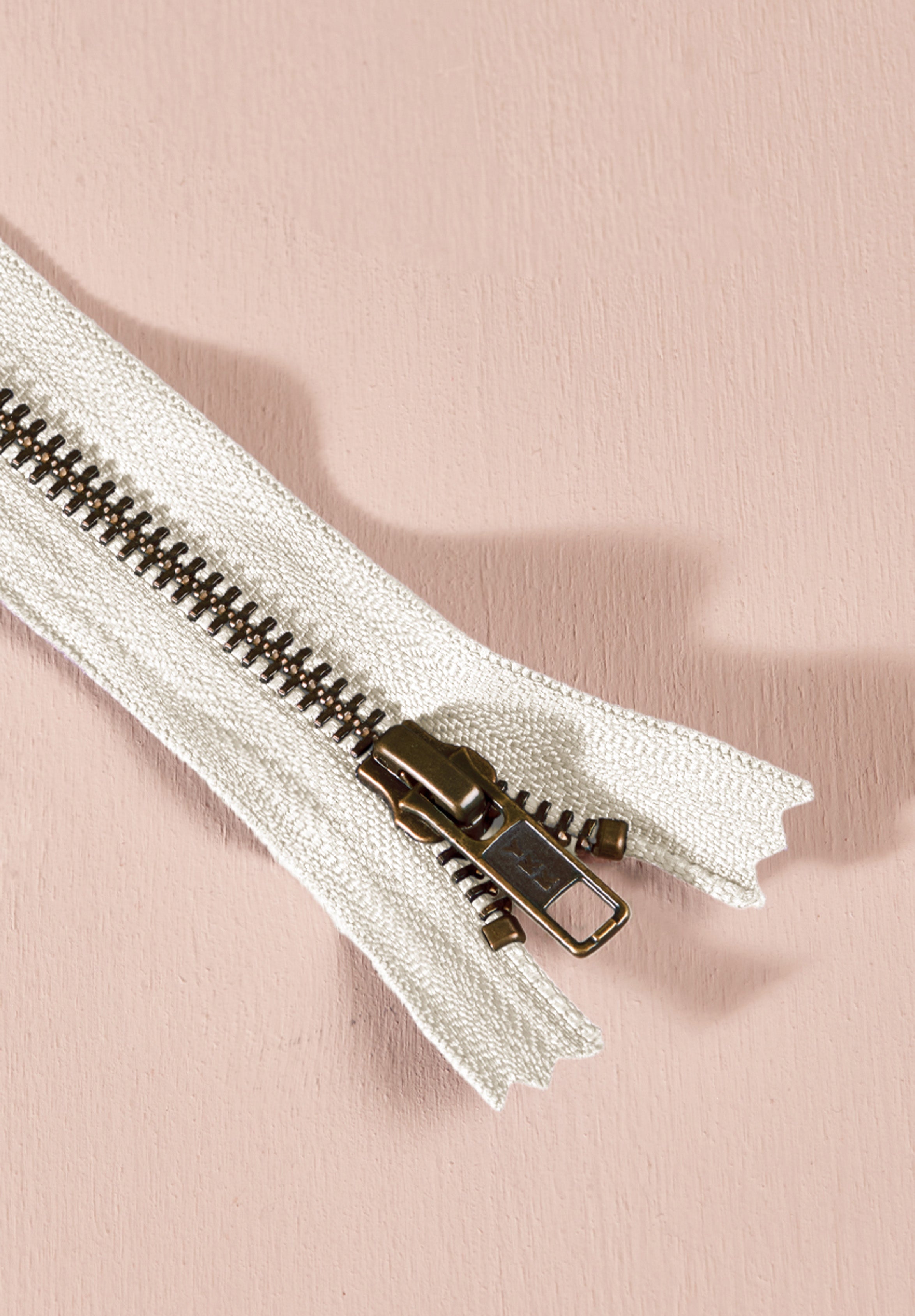 Brass Single Slider Zipper - 15 cm